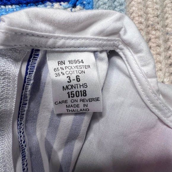 Vintage Navy Blue and White Striped Sailors One Piece - Picture 3 of 3